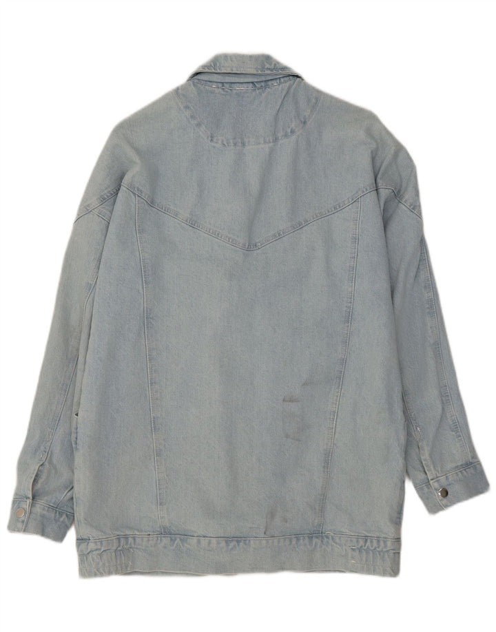 Vintage Damen Jeansjacke UK 14 Große blaue Baumwolle