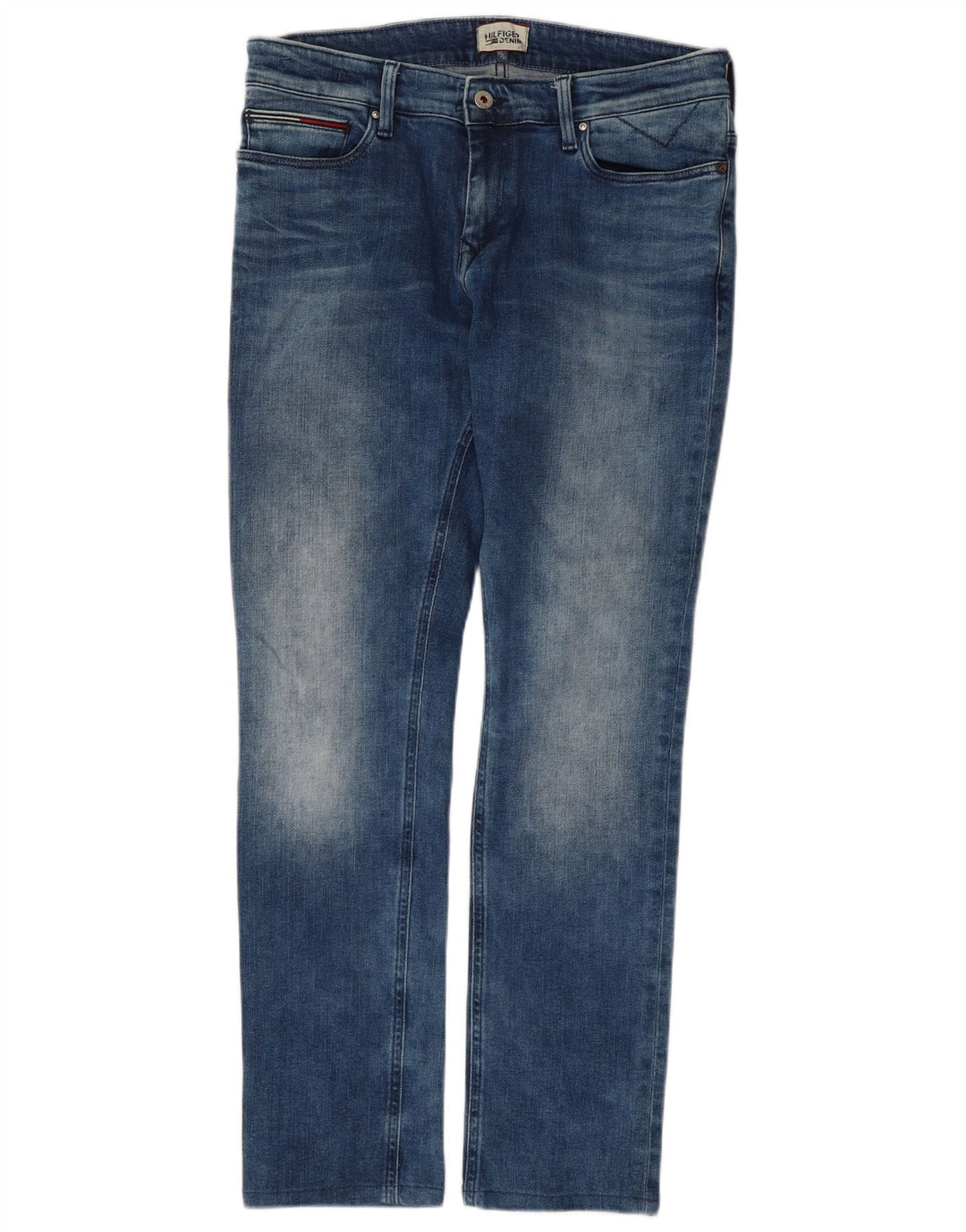 Tommy Hilfiger Herren Slim Jeans W32 L29 Blaue Baumwolle