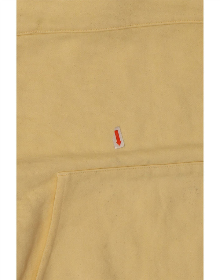 Adidas Damen Übergroßer Kapuzenpullover UK 14 Mittelgelbe Baumwolle