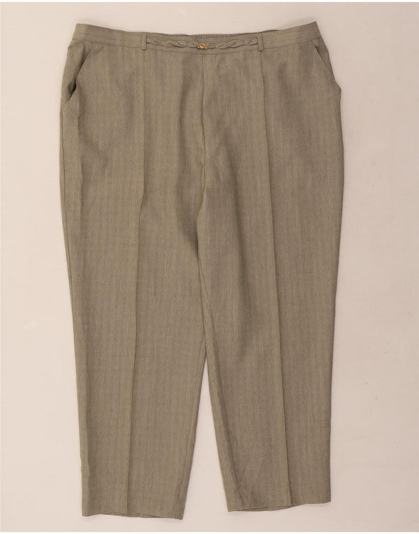 Marks & Spencer Damen Chinohose mit hoher Taille, UK 22 3XL W44 L26 Khaki