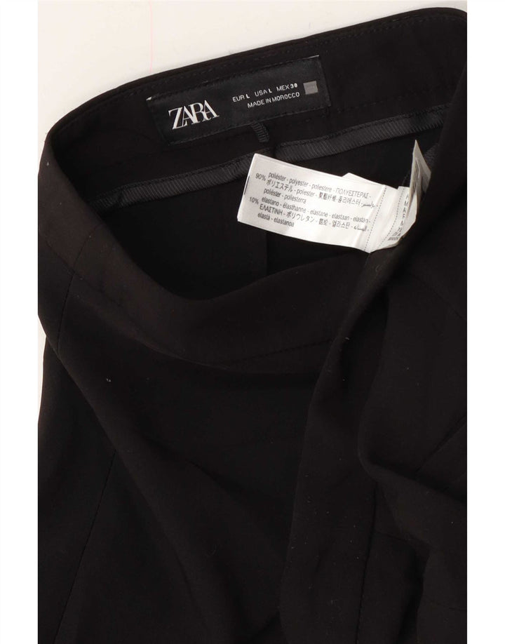 Gerade Damen-Freizeithose von Zara, Größe L, W30, L27, Schwarz, Polyester