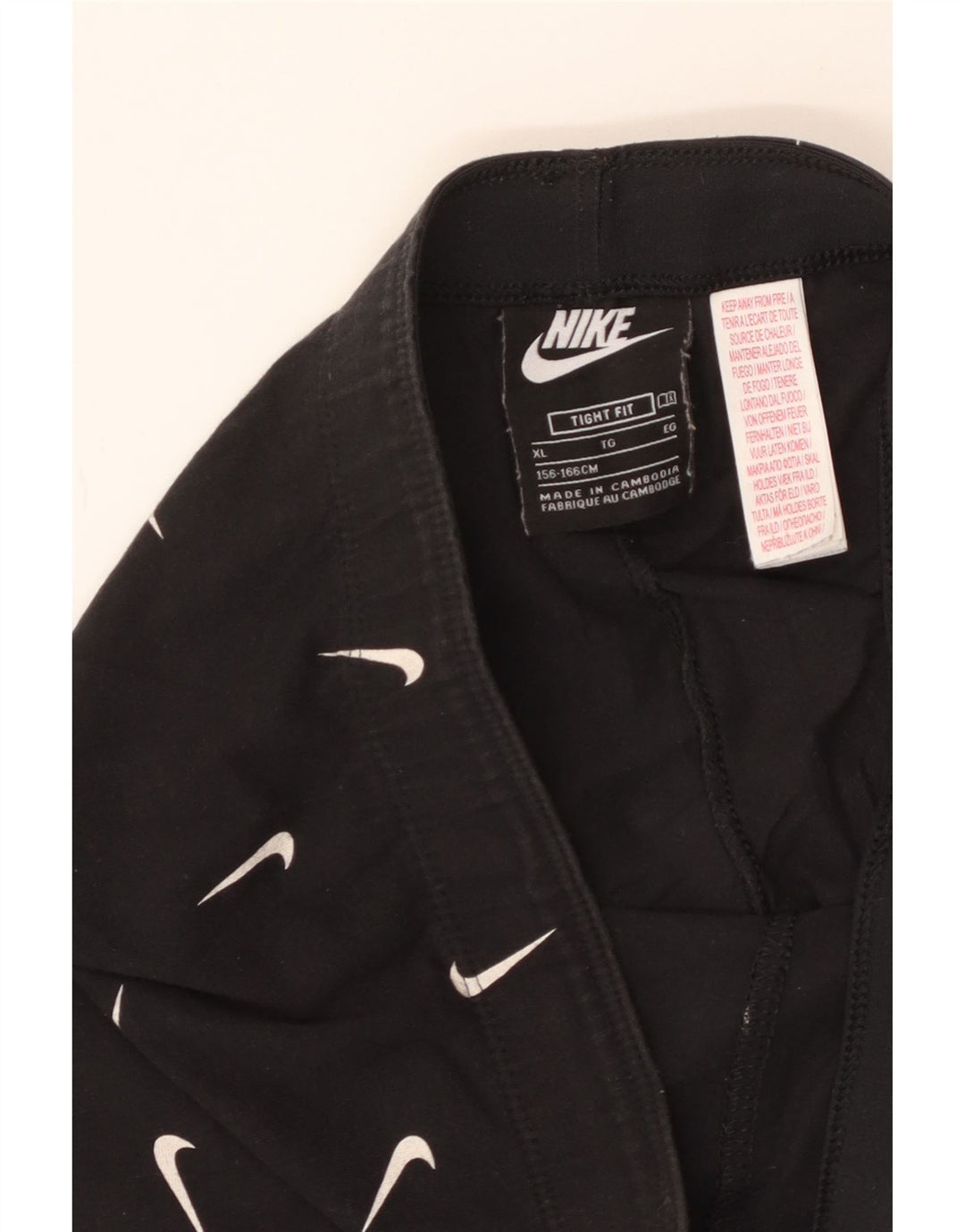 NIKE Tight Fit Grafik-Leggings für Mädchen, 13–14 Jahre, XL, schwarze Baumwolle