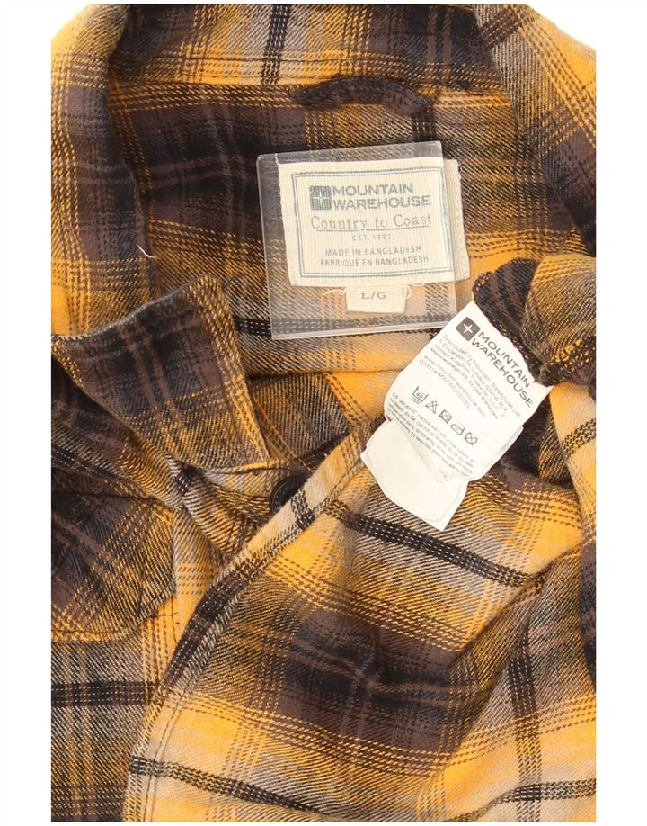 Mountain Warehouse Mens Flannel Shirt Large Yellow Check Cotton