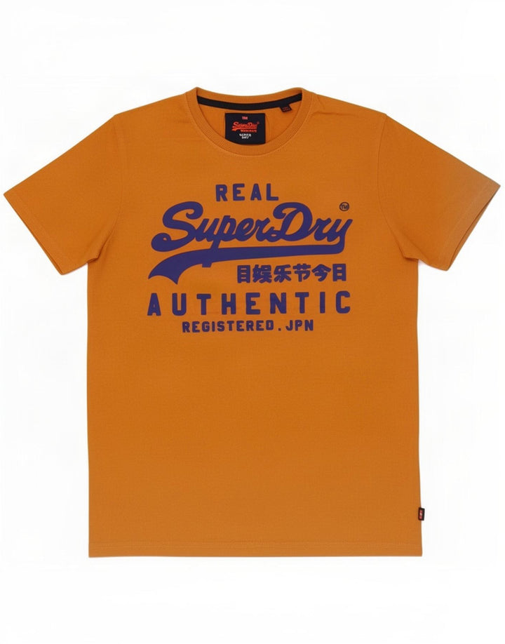 Superdry Herren Grafik-T-Shirt-Oberteil, Größe L, Orange, Baumwolle