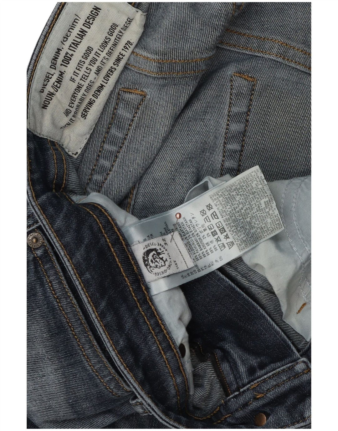 Diesel Herren Distressed Slim Jeans W32 L32 Blaue Baumwolle