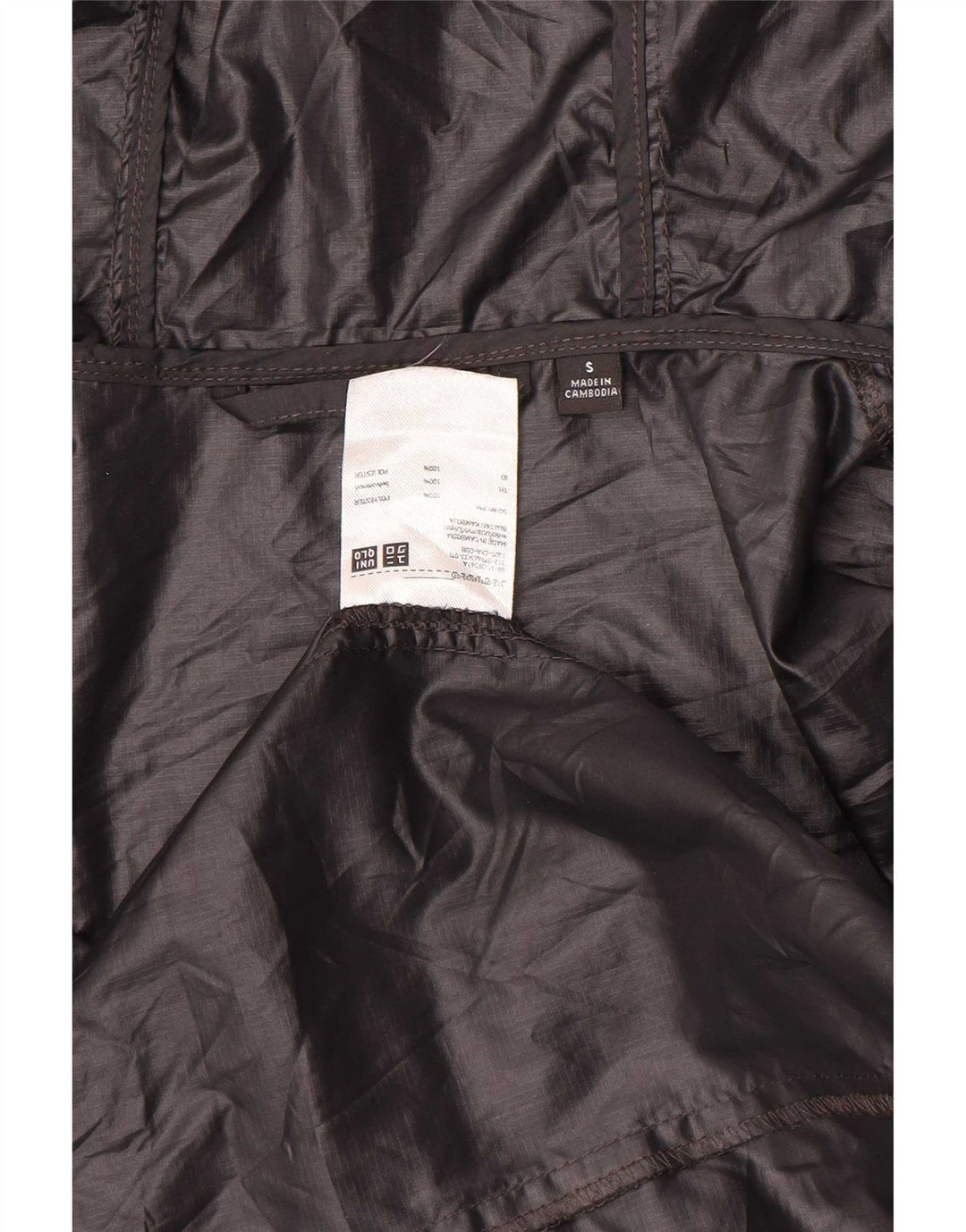 Uniqlo Damen-Regenjacke mit Kapuze, UK 10, Größe S, Schwarz, Polyester