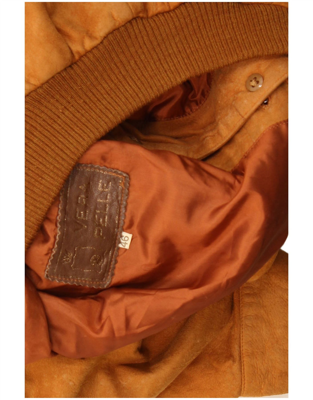 Vintage Herren Wildleder Bomberjacke IT 46 Small Beige Leder