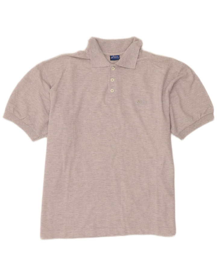 Asics Herren Poloshirt XL Grau gefleckte Baumwolle