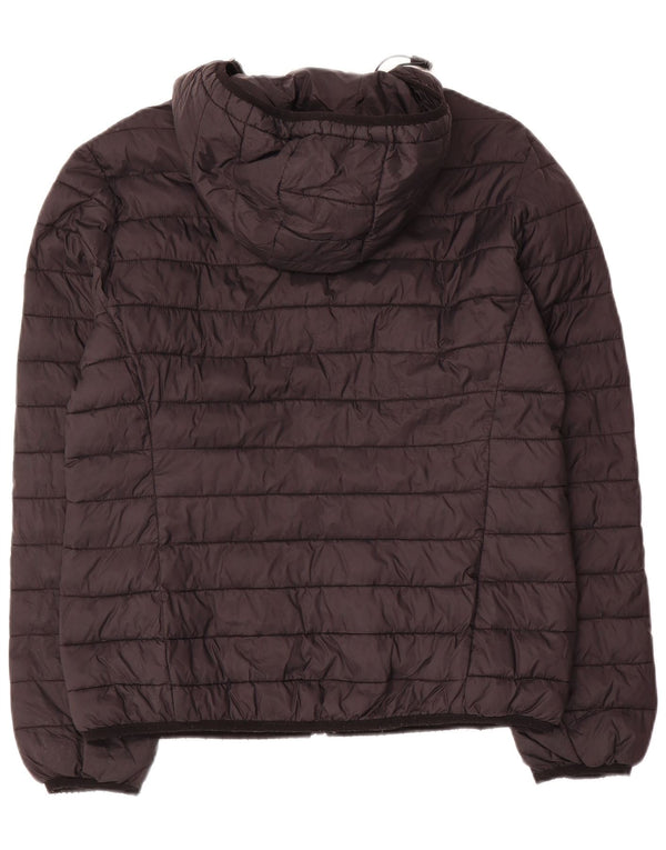Carrera Wattierte Damenjacke mit Kapuze, UK 16, großes schwarzes Nylon