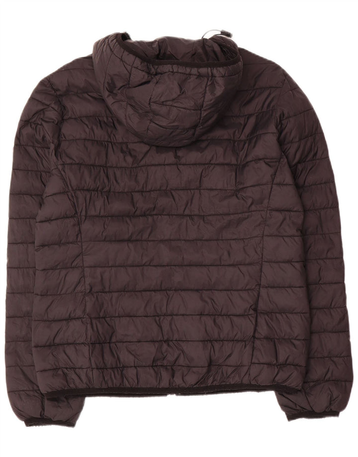 Carrera Wattierte Damenjacke mit Kapuze, UK 16, großes schwarzes Nylon