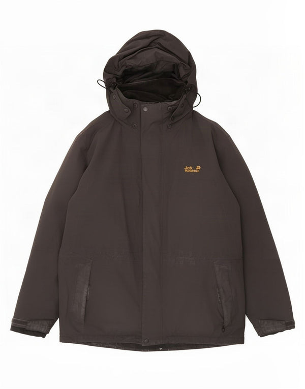 Jack Wolfskin Herren-Windbreakerjacke mit Kapuze, UK 40/42, großes graues Polyamid