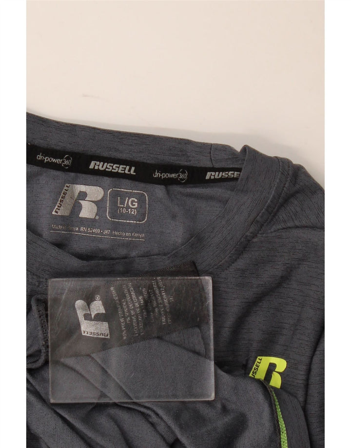 Russell Athletic Boys Dri-Power Top Langarm 10-11 Jahre Large Grau