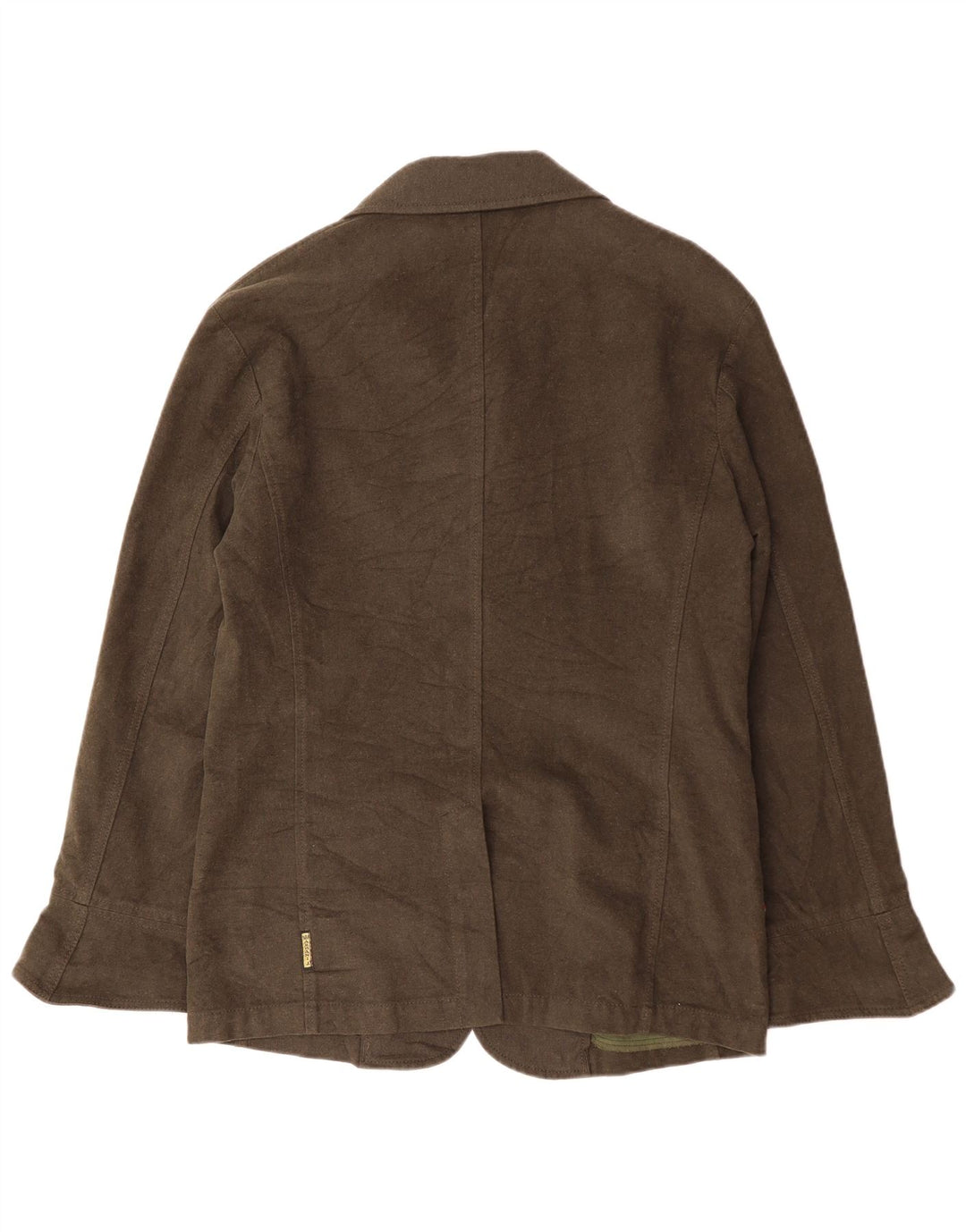 ARMANI JEANS Herren 2-Knopf-Blazerjacke IT 52 Große Khaki-Baumwolle