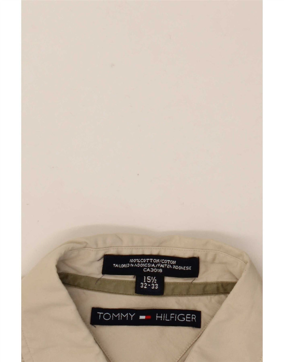 Tommy Hilfiger Herrenhemd, Größe 15 1/2, mittelbeige Baumwolle
