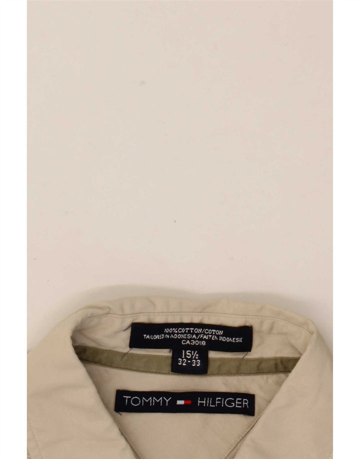 Tommy Hilfiger Herrenhemd, Größe 15 1/2, mittelbeige Baumwolle