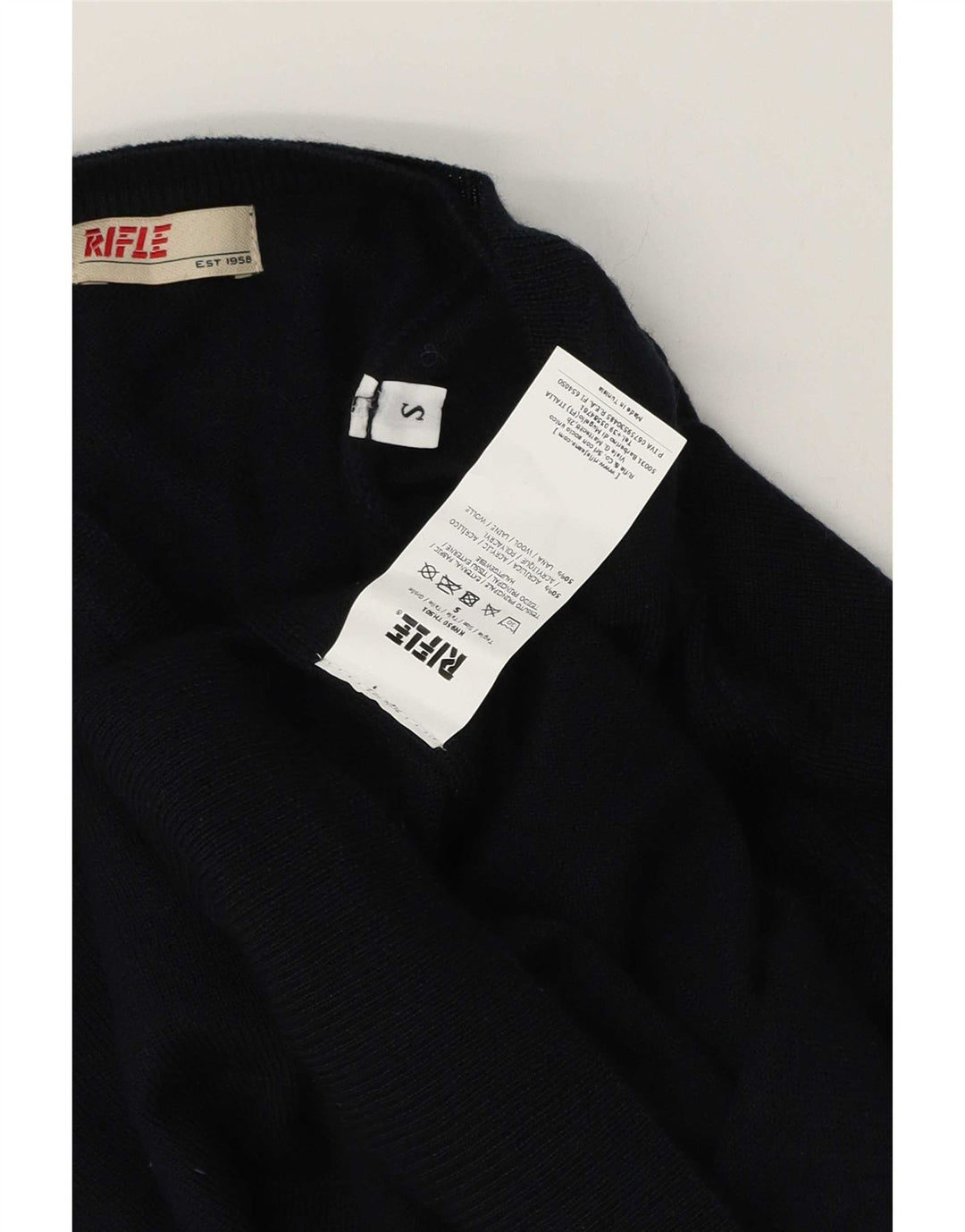 Rifle Herren-Pullover mit V-Ausschnitt, Größe S, Marineblau, Acryl