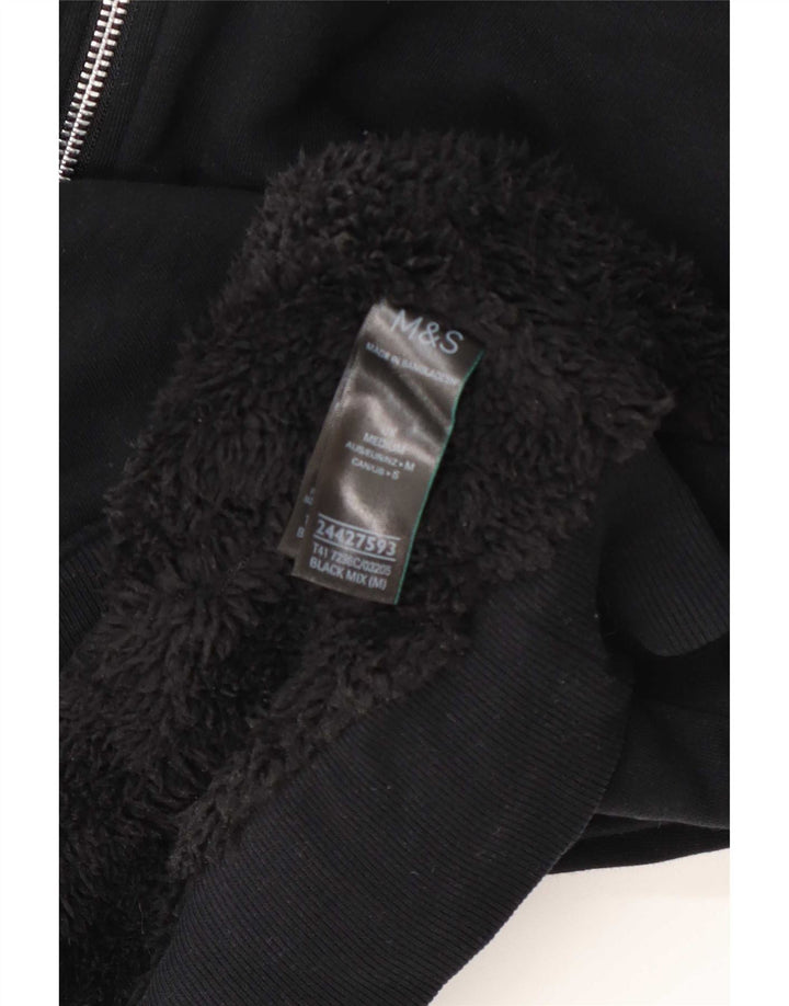 Marks & Spencer Damen-Pullover mit übergroßem Kapuzenpullover und Reißverschluss, Gr. 14, mittelschwarz