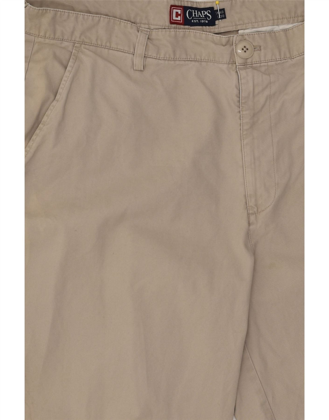 CHAPS Mens Tapered Chino Trousers W40 L30 Beige Cotton | Vintage Chaps | Thrift | Second-Hand Chaps | Used Clothing | Messina Hembry 