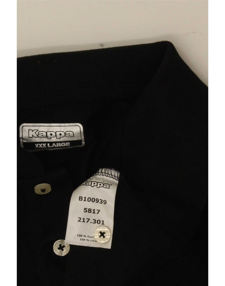 Kappa Herren Poloshirt 3XL Schwarz Baumwolle