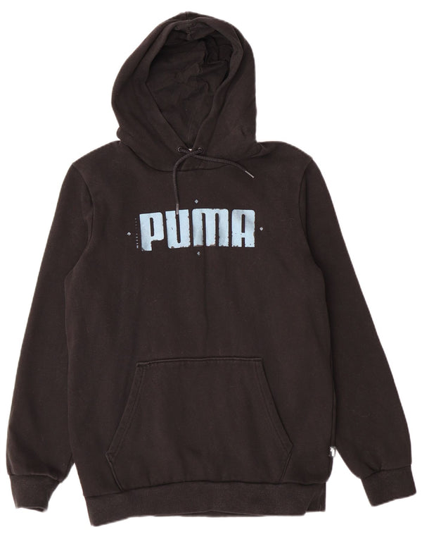 Puma Womens Graphic Hoodie Pullover UK 10 Small Schwarz Baumwolle