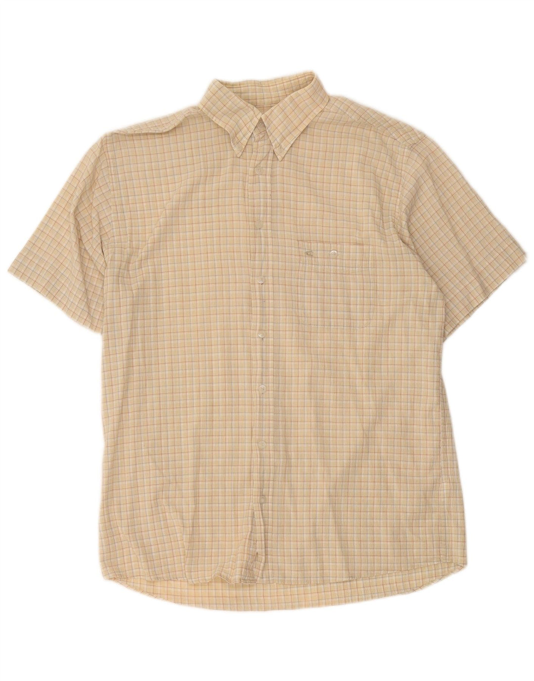 Camel Active Herren-Kurzarmhemd, groß, beige kariert