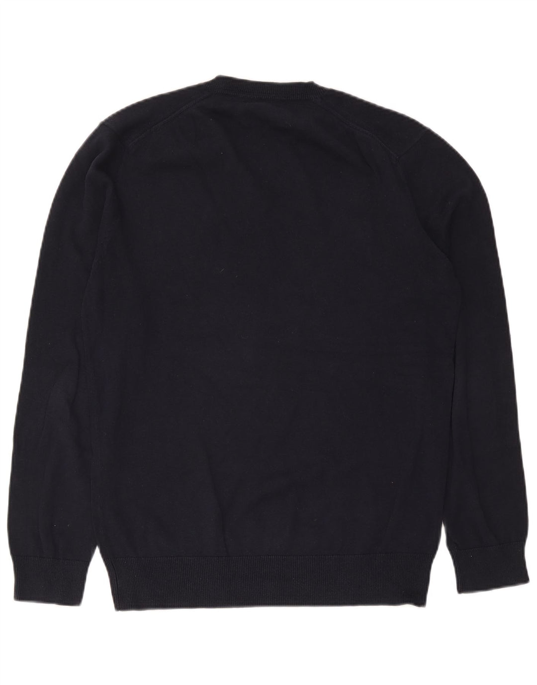 French Connection Herren-Pullover mit V-Ausschnitt aus mittelblauer Baumwolle
