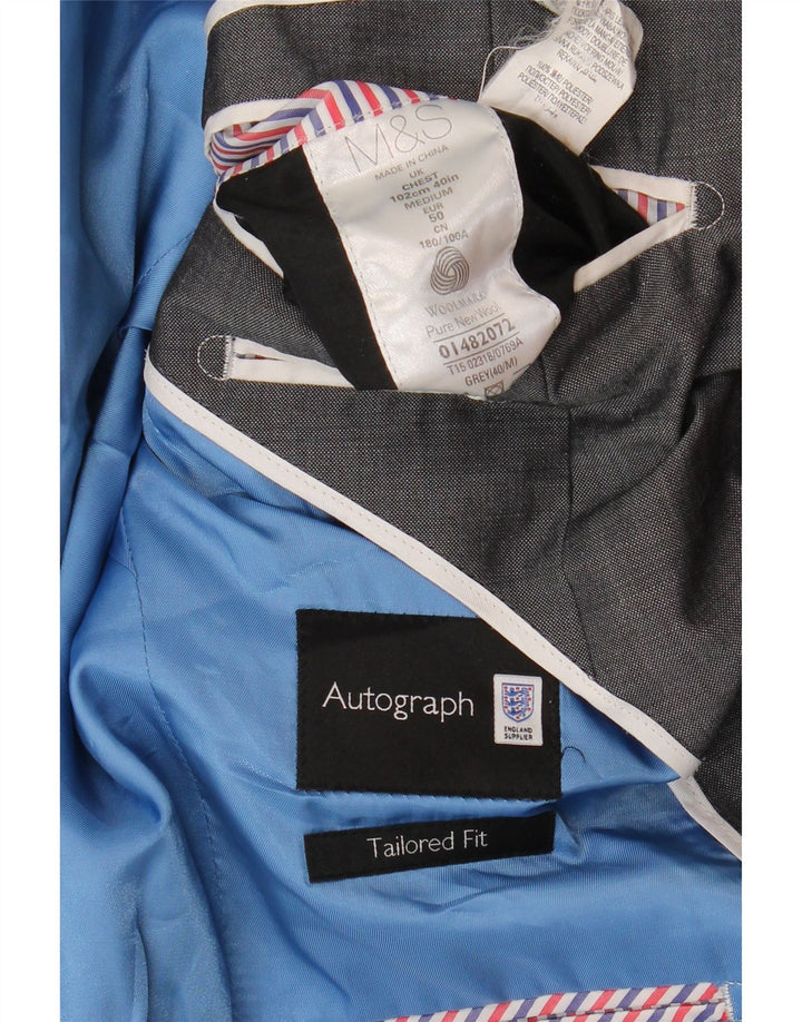 MARKS & SPENCER Herren Autograph 2-Knopf-Blazerjacke UK 40 Mittelgrau