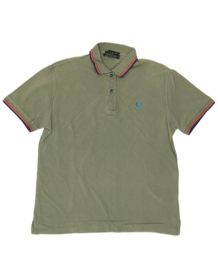 FRED PERRY Herren-Poloshirt aus mittelgrüner Baumwolle
