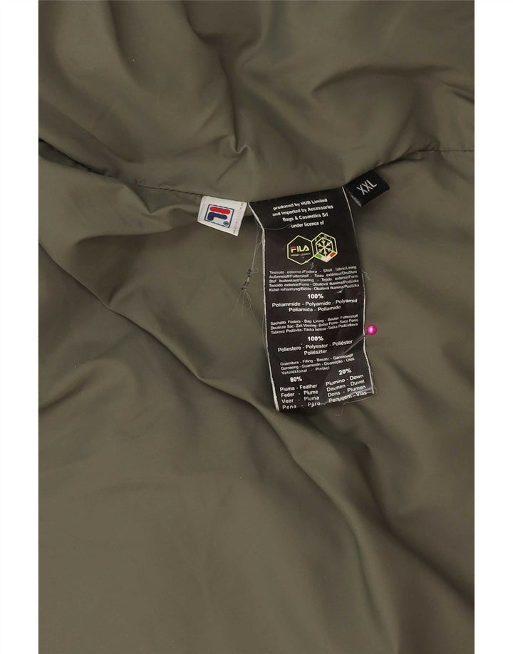 Fila Herren Wattierte Jacke UK 44 2XL Grün Polyester