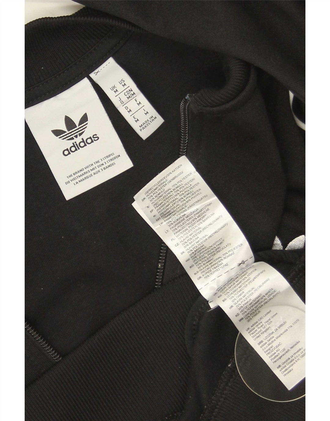 Adidas Herren-Trainingsanzug-Top-Jacke aus mittelschwarzem Polyester