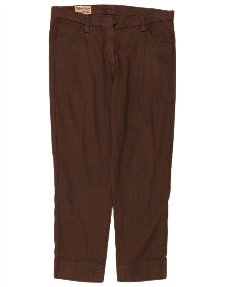 Marlboro Classics Damen-Kurzhose W30 L24 Braunes Leinen