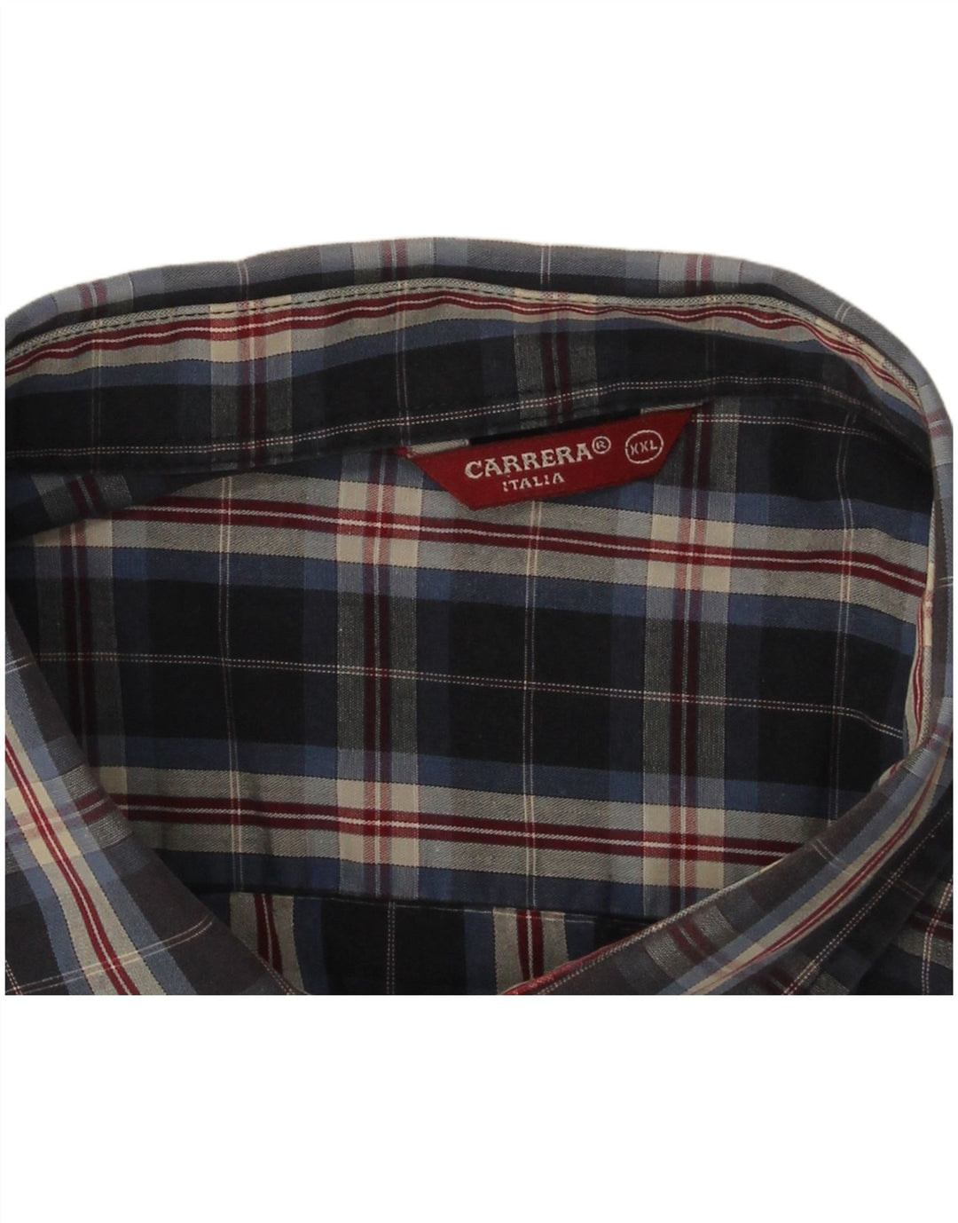 Carrera Herrenhemd 2XL Marineblau kariert