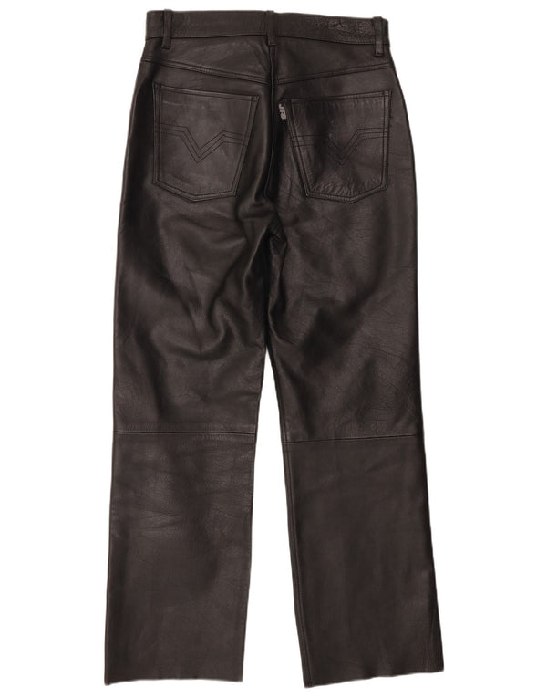 JTS Damen Biker Straight Lederhose UK 12 Medium W30 L28 Schwarz