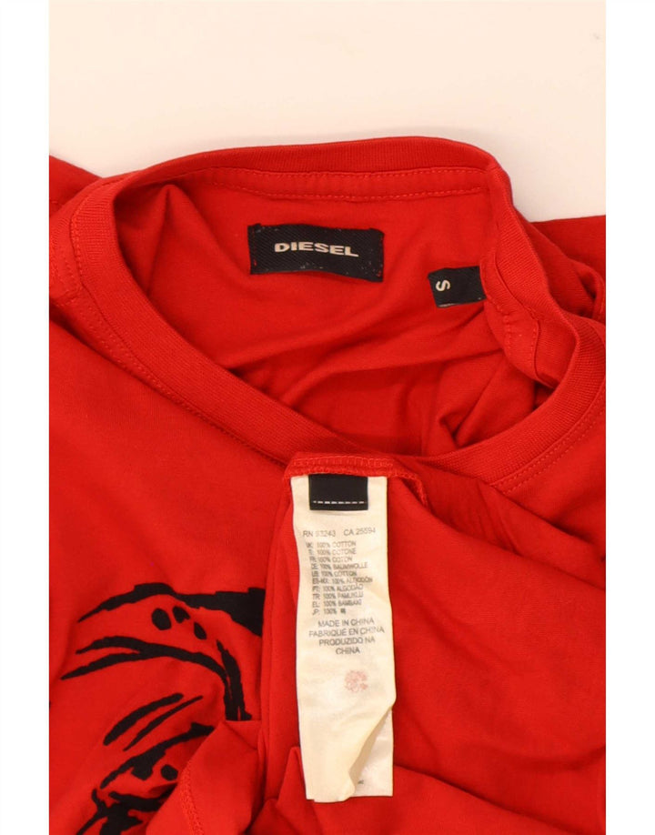 Diesel Herren T-Shirt mit Grafik, Größe S, Rot