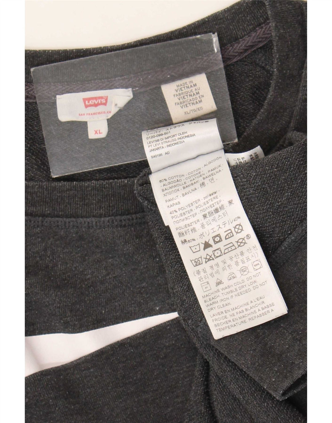 Levi's Damen Grafik-Sweatshirt-Pullover UK 18 XL Graue Baumwolle