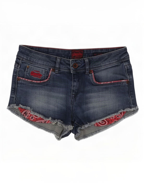 Superdry Damen Denim Hot Pants Medium W28 Blau