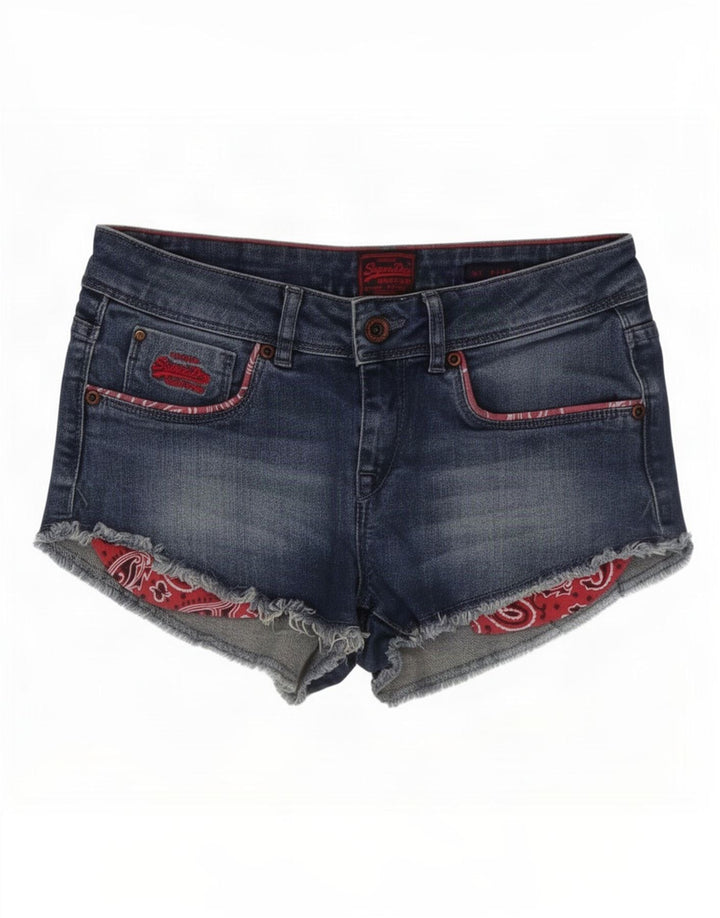 Superdry Damen Denim Hot Pants Medium W28 Blau