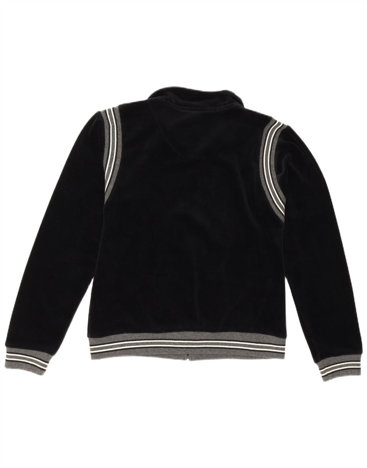 Vintage Damen Trainingsanzug Top Jacke EU 36/38 Kleine schwarz gestreifte Baumwolle