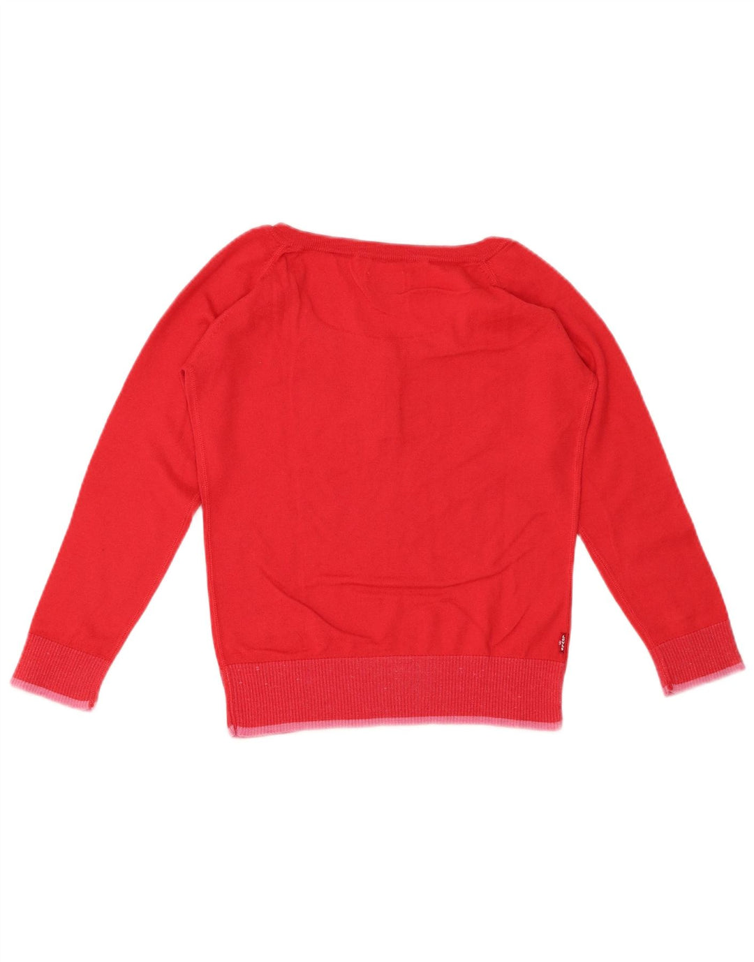 LEVI'S Damen Crop Button Neck Pullover Pullover UK 10 Small Rote Baumwolle