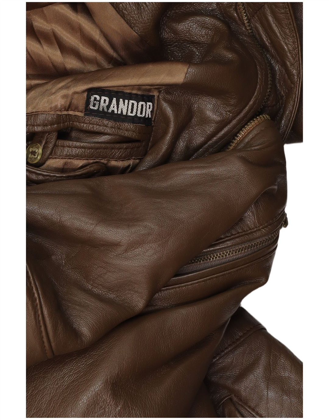 VINTAGE Herren Ledermantel UK 38 Mittelbraun