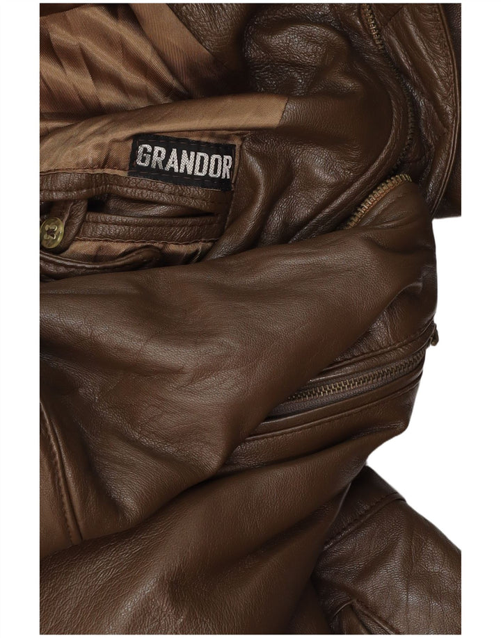 VINTAGE Herren Ledermantel UK 38 Mittelbraun