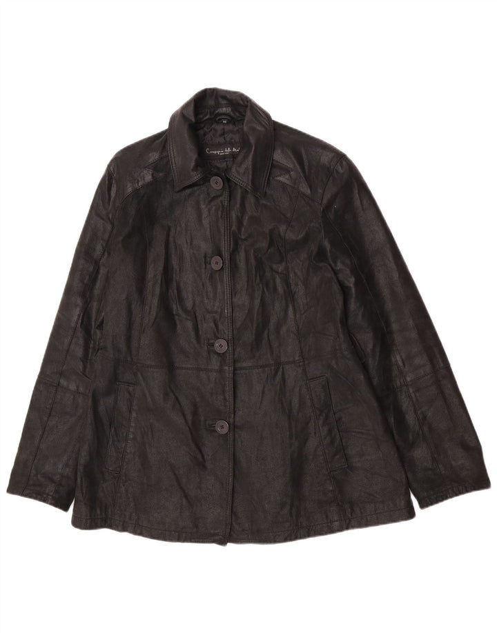Vintage Damen Lederjacke IT 46 Großes schwarzes Leder
