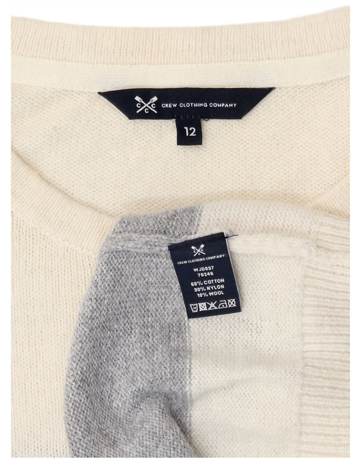 Crew Clothing Damen-Pullover mit Rundhalsausschnitt, Gr. 12, Mittel, gebrochenes Weiß