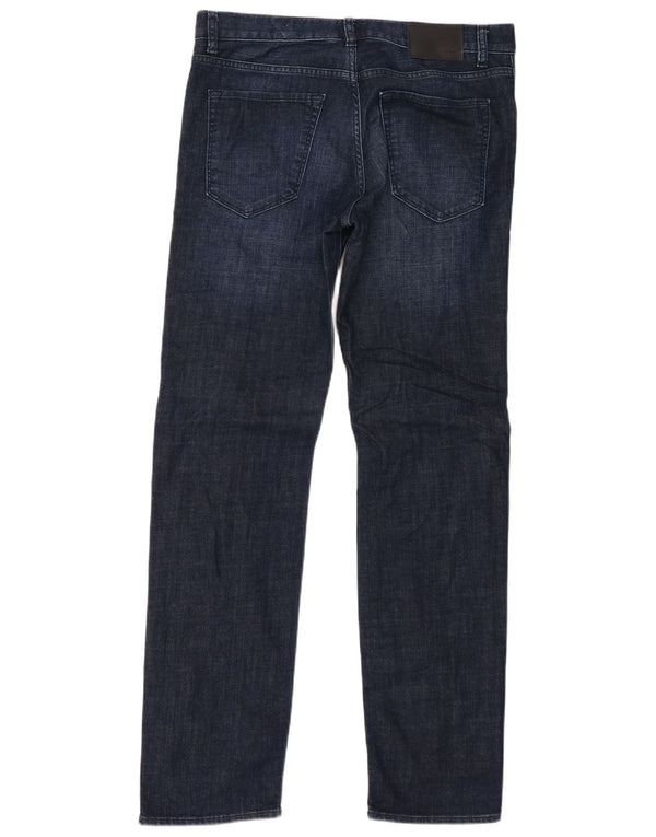 Hugo Boss Herren Straight Jeans W32 L32 Marineblaue Baumwolle