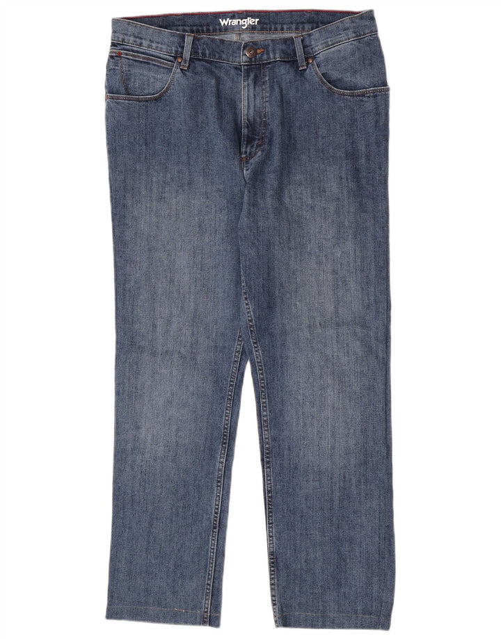 Wrangler Herren Straight Jeans W36 L29 Blaue Baumwolle