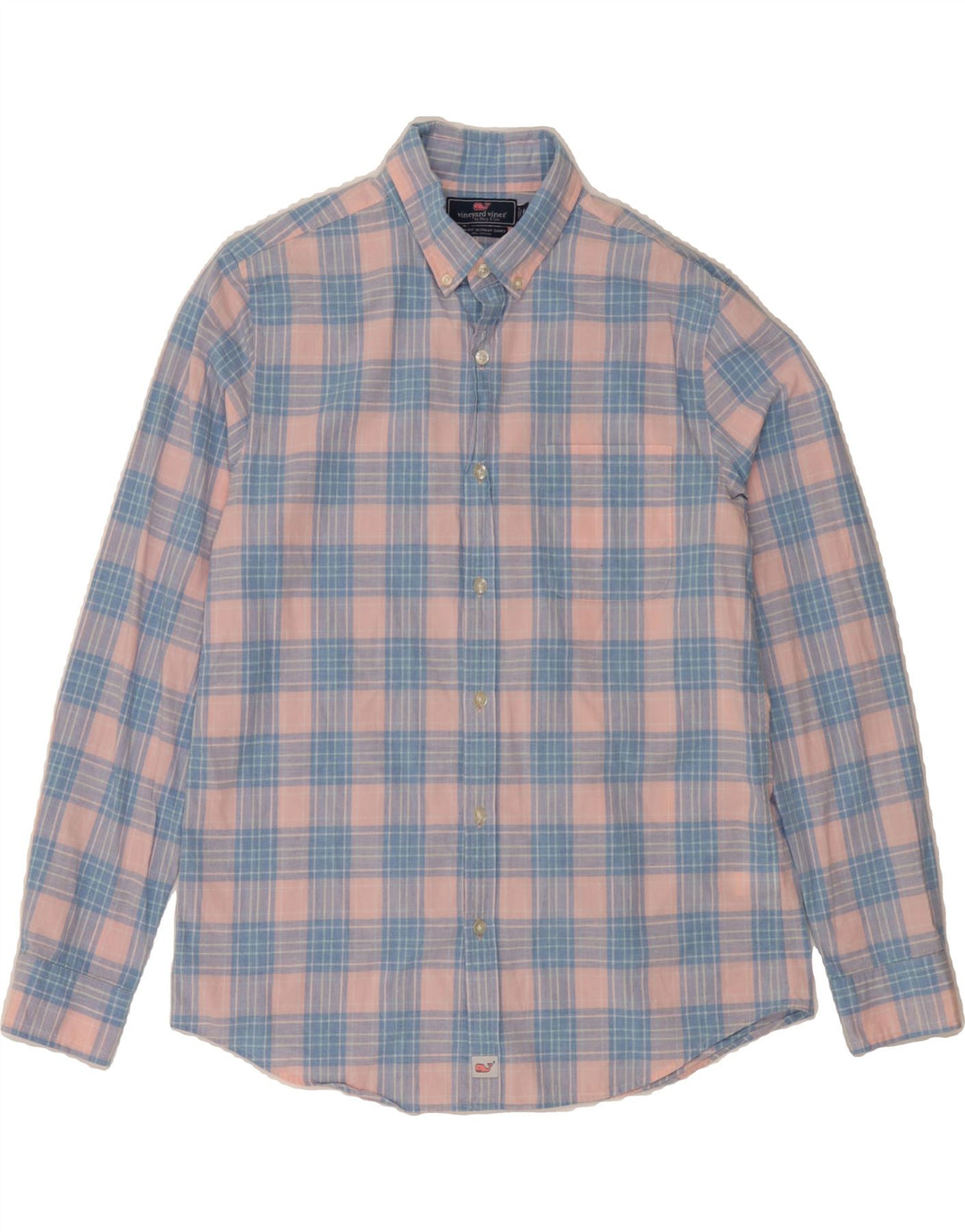 VINEYARD VINES Mens Shirt Medium Blue Check Cotton Vintage Vineyard Vines and Second-Hand Vineyard Vines from Messina Hembry 