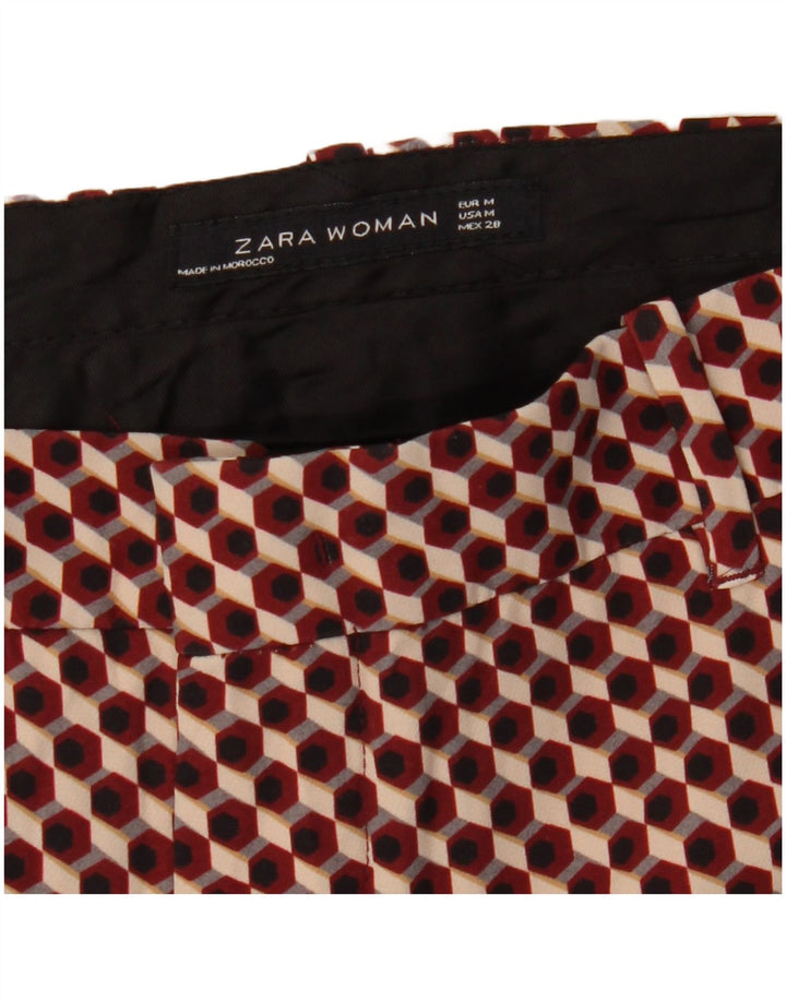 Zara Slim Chino-Hose für Damen, mittelgroß, W28, L27, rot, geometrisch