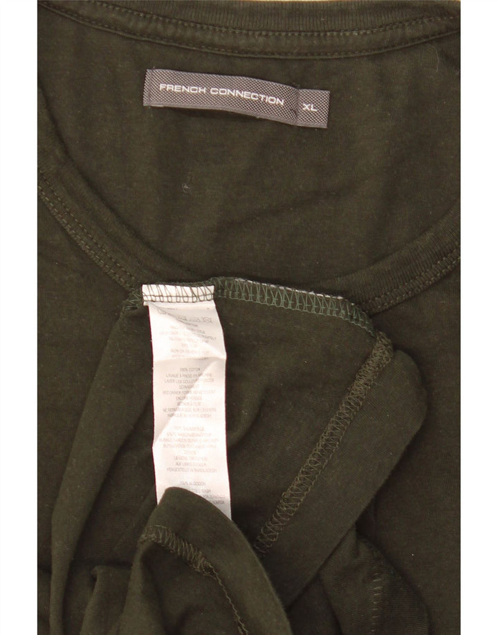 FRENCH CONNECTION Herren T-Shirt Top XL Khaki Baumwolle