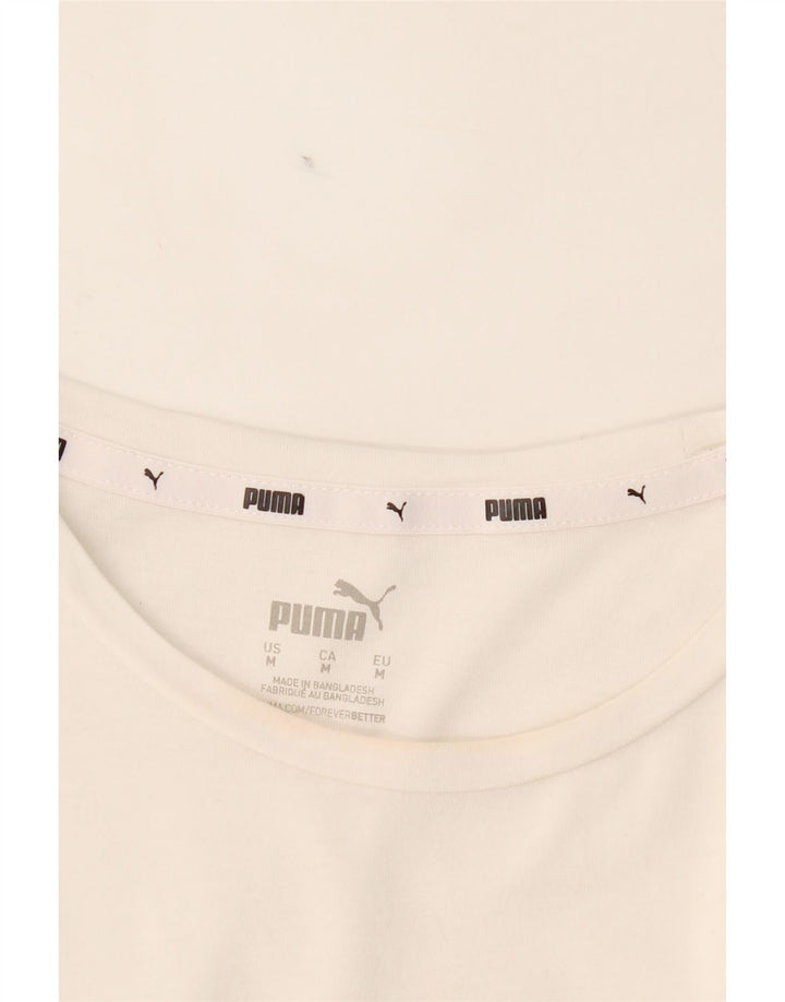PUMA Womens Graphic T-Shirt Top UK 12 Medium White Vintage Puma and Second-Hand Puma from Messina Hembry 