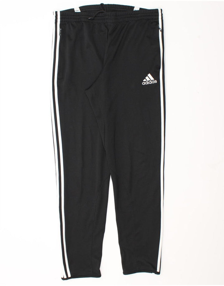 Adidas Herren-Trainingshose XL, schwarzes Colourblock-Polyester